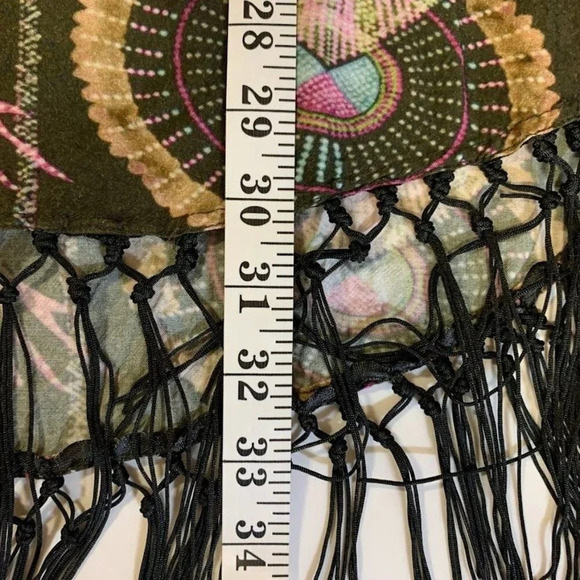 Cleobella Women's Kate Adjustable Strap Boho Print Fringe Dress Size L - Picture 14 of 14